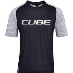 CUBE ΜΠΛΟΥΖΑ ΜΕ ΚΟΝΤΟ ΜΑΝΙΚΙ VERTEX ROUND NECK JERSEY S/S - 12291 Μαύρο Γκρι