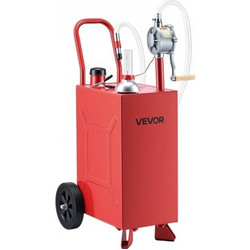 VEVOR Δοχείο Καυσίμου 56,8L, Ανθρακούχο Ατσάλι, Φορητή Δεξαμενή Μεταφοράς Καυσίμου με Χειροκίνητη Αντλία & Τροχούς, Δοχείο Βενζίνης Πετρελαίου για Αυτοκίνητα, Χλοοκοπτικά, ATV, Σκάφη, Μοτοσικλέτες, Κό