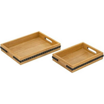 Artekko Gaia Καφέ Ξύλινοι Δίσκοι (35.5x28x5)cm (29.2x21.6x5)cm 2pcs