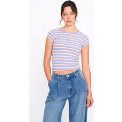 24COLOURS T-Shirt Γυναικεία Κοντομάνικη Μπλούζα Polyester/Viscose/Spandex Slim Fit - Blue 12487c