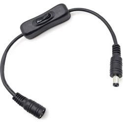 POWERTECH καλώδιο/διακόπτης τροφοδοσίας CAB-U158, 5.5x2.1mm, 30cm, μαύρο CAB-U158