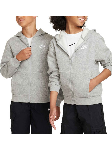 Nike Παιδική Ζακέτα Φούτερ με Κουκούλα και Φερμουάρ Γκρι FD3004-063