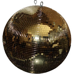 ATHENS BEST ENTERTAINMENT GOLD MIRROR BALL - 40cm with double safety lock - Disco Ball 10x10cm (MB-40G)