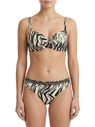 Γυναικείο μαγιό bikini με μπανέλα ντραπέ μαύρο