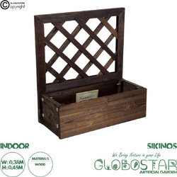 Globostar Sikinos Κασπώ Επιτοίχιο Ξύλινο Καφέ Φ38cm x Υ45cm 20477
