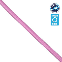 GloboStar(R) 77604 Στρογγυλό Υφασμάτινο Καλώδιο 1m 2 x 0.75mm Ροζ