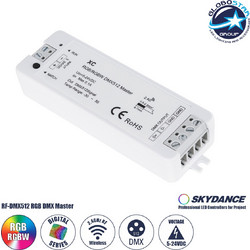 GLOBOSTAR(R) 73157 SKYDANCE XC MATRIX Pixel Addressable RGB/RGBW Controller DC 5-24V IP20 - RF 2.4GHz + Master DMX512 - M10.5xΠ3.5xΥ2cm