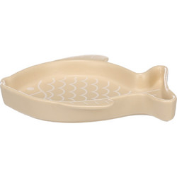 Κεραμικό Μπολ Γάτας Flamingo Fishie σε Σχήμα Ψαριού Μπεζ 200ml