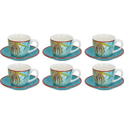 Φλιτζανάκια καφέ Jungle με πιατάκι set6/90ml