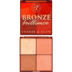 W7 Highlighter and Bronzer Palette Bronze Brilliance Medium/Dark