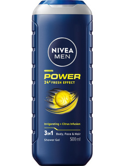 Nivea Gel Power Refresh Ανδρικό Αφρόλουτρο σε Gel 500ml