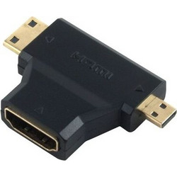 Powertech POWERTECH αντάπτορας HDMI σε Mini HDMI & Micro HDMI ADA-H004, μαύρος
