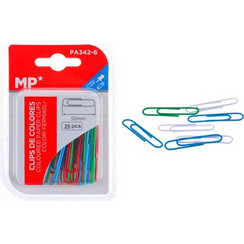 MP MP πλαστικοποιημένοι συνδετήρες PA342-6, 50mm, 25τμχ, χρωματιστοί