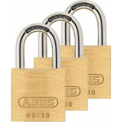 Abus Σετ Μπρούτζινα Λουκέτα με Κλειδί 30mm (3 Τεμάχια) - 713/30 HB 3 Units