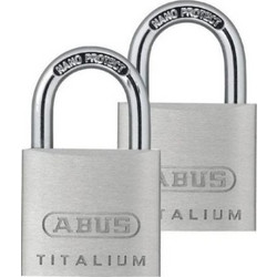 Abus Σετ Λουκέτα Αποσκευών Titalium με Κλειδί 20mm (2 Τεμάχια) - 64TI/20 Twin Pack