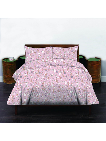 Σετ Κουβερλί Υπέρδιπλο 220x240 Cosmin Libre Flowers Powder