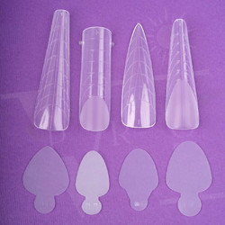 DUAL FORMS TIPS AND SILICONE FRENCH GUIDES 4 DIFFERENT SHAPES 192PCS - SKU 170001-11