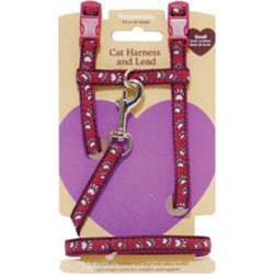 Rosewood Pet Cat Harness/Lead Paw Print (Σαμαράκι / Οδηγός) (neck:14-20cm , body: 20-31cm) Small
