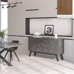 Μπουφές Νο 10 Με 2 Πόρτες Και 3 Συρτάρια 150x44.5x85 Με Επιλογές Χρωμάτων - Νέο Καρυδί-New Walnut