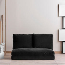 Papatya Taida Διθέσιος Καναπές Κρεβάτι Μαύρος 120x68x26cm