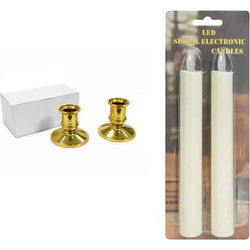 Σετ 2 Κεριών LED Ηλεκτρονικών Σπιράλ 19cm - LED Spiral Electronic Candles Set 14032