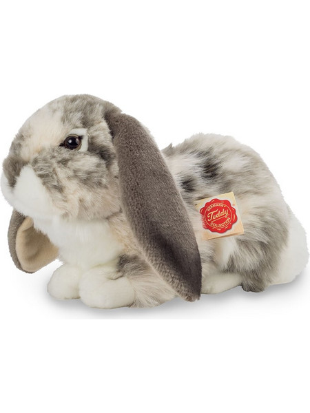 Hermann Teddy Lying Rabbit Grey-White 30cm