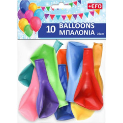 Μπαλόνια +EFO 26cm 10τεμ. 10 Χρώματα