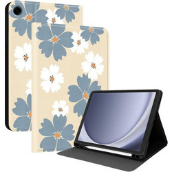 Flip Cover Θήκη για Galaxy Tab A9/A11-Beige Daisy OEM