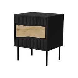 Cama INSERTO bedside cabinet, 2 pcs, 50x40x61.5 cm, black + LED