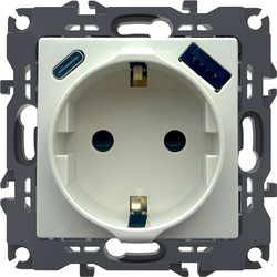 PRIME ΠΡΙΖΑ ΣΟΥΚΟ ΑΣΦΑΛΕΙΑΣ ΙΒΟΥΑΡ 1X2P+E 16A 250VAC & 2xUSB 5VDC 3A IP20 / 1000116402