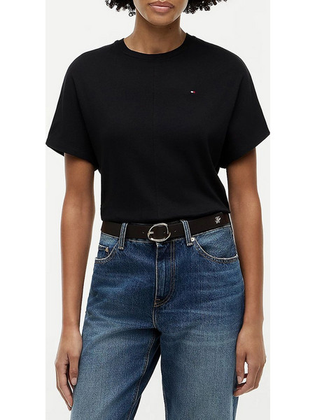 TOMMY HILFIGER CODY WAISTED C-NK SS TEE WW0WW49926-BDS Black