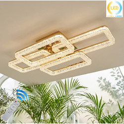 Φωτιστικό οροφής LED 78W 80Χ40Χ13 εκ. Χρυσό με ακρυλικό και Controller - KESKOR 659925