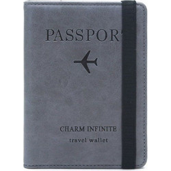 RFID Signal Block Passport & Credit Card Case Θήκη Καρτών και Διαβατηρίου - Γκρι ΟΕΜ