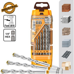 Σετ Τρυπάνια δομικών υλικών 5τμχ 4-10mm INGCO AKDB6055 816666