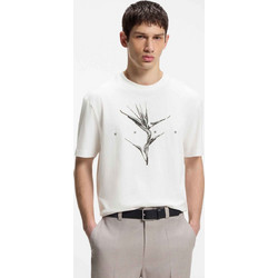 Hugo T-shirt Darise relaxed fit natural βαμβακερό