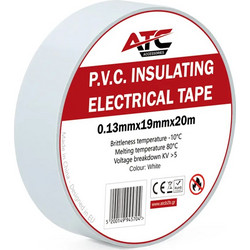 Ταινία Μονωτική PVC Λευκό 0.13mmx19mmx20m