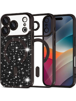 Techsuit Luxury Glitter MagSafe Back Cover Black (iPhone 18 Pro Max / 17 Pro Max)