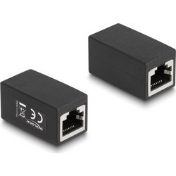 DELOCK σύνδεσμος RJ45 88003, θηλυκό σε θηλυκό, Cat.6, μαύρος