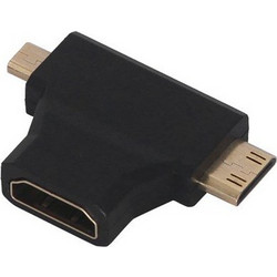2 in1 Αντάπτορας Combo Micro HDMI Αρσενικό και Mini HDMI Αρσενικό σε HDMI Θηλυκό
