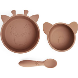 Nuuroo - Eddy silicone dinner set 3-pack - Chocolate malt