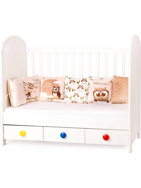Πάντα κρεβατιού με 6 μαξιλάρια 30x30εκ Amek Toys Owl