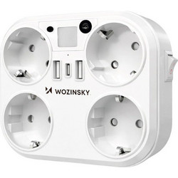 Wozinsky 4x Ac 2x USB-A 2x USB-C 4000 W Network Splitter With Lamp - White 5907769388637 - (WRS-2B)