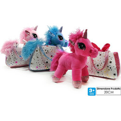 Τσαντάκι με Λούτρινο Unicorn 3 Χρώματα (20 εκ.)