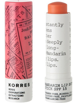 Korres Mandarin 5 Peach Lip Butter με Χρώμα SPF15 5ml