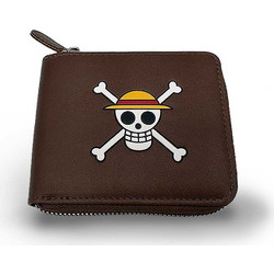 One Piece Wallet Man Zip Skull