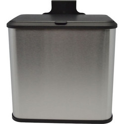 Κάδος απορριμμάτων 5lt inox με γάντζο για ντουλάπι 25x15,1x24,7εκ