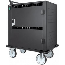 Manhattan iPad to 13" MacBook Air to 13" & Chromebook to 14" 32-bay Charging Trolley/Cart via USB-C, Also other tablets/smartphones (with device to USB-C cable) Bays 330x22x235mm, Device charging cabl