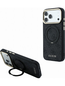 Guess Ring Stand 360 4G Classic Logo MagSafe Case Black (iPhone 18 Pro Max / 17 Pro Max)