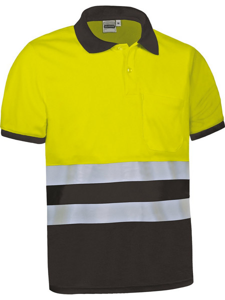 Polo Υψηλής Ορατότητας Κοντομάνικο DELAWARE Valento Fluo Yellow-Black