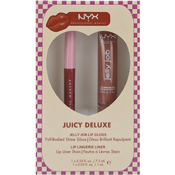 Nyx Juicy Deluxe Σετ Μακιγιάζ για τα Χείλη (Jelly Job 05 Honey It's Jelly 7.5ml & Lip Lingerie 09 Send Nudes 1ml)